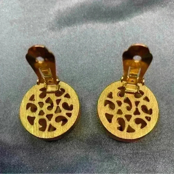 Kenneth Jay Lane KJL Vintage 60s Era Custom Costume Jewelry Earrings Clip-ons - Picture 3 of 3